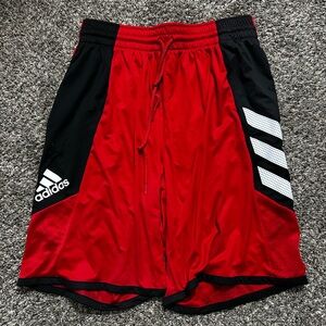Red adidas shorts